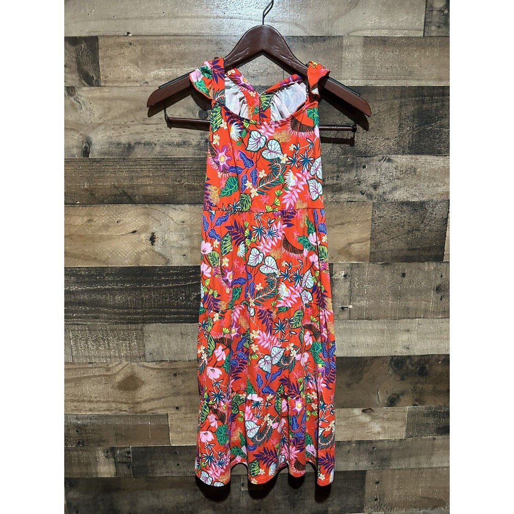 Wonder Nation Medium (7-8) Maxi Floral Dress Pink